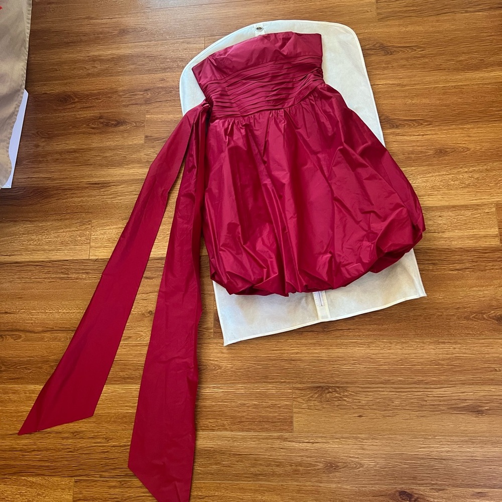 BCBGMaxAzria Vibrant Red Silk Dress